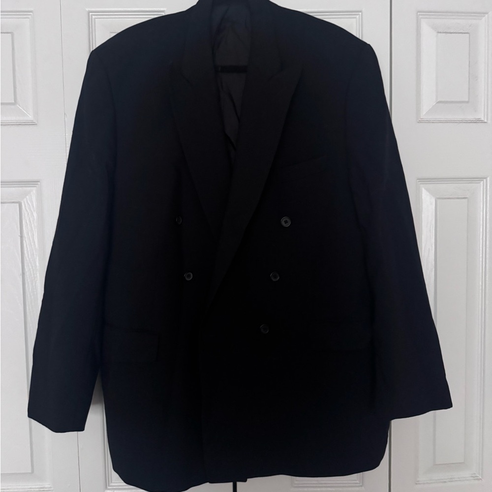 Alfani Double-Breasted Black Blazer